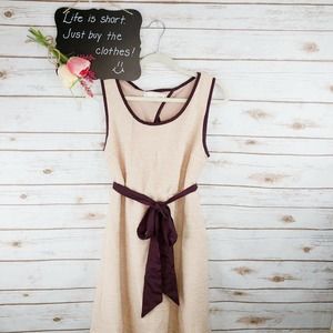 A’reve Dress Size L Aline Belted Sleeveless Open